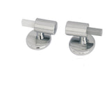 1 Set - Toilet Seat Hinge - Replacement Hinges - Slow-Release Hinge - Toilet Seat Hinges - Toilet Seat Fixing Kit - Zinc Alloy - Silver - For Bathroom Toilet Lid, Appliance Lid