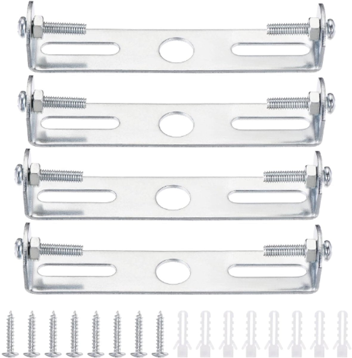 4 pieces - 90mm - Ceiling plate - Bracket - Lighting bracket - Ceiling holder - Hanging lamp bracket - for wall or ceiling - Lamp mounting brackets - with screws - iron - silver