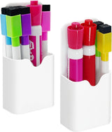 2 Pcs Magnetic Pen Holders, Magnetic Dry Erase Marker Holders, Magnetic Pencil Holders for Fridge, Whiteboard Marker Holder for School, Office, Home, Magnetic Marker Organizer, White - 5.6*12cm
