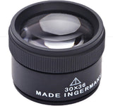 Jeweler's Magnifier - Pocket Magnifier - Mini Magnifying Glass - Pocket Magnifier - 30x36 - Magnification 30 - Lens 36mm diameter - Black - Zinc Alloy