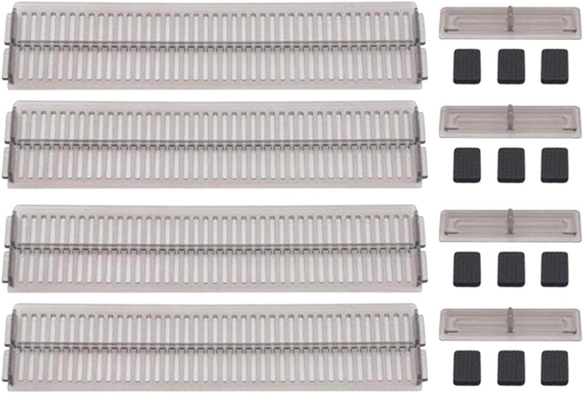 Drawer divider - 4 pieces - Drawer divider - Drawer organizer - Adjustable/extendable (27.5-51 cm) - For Clothes/Kitchen/Bathroom/Wardrobe - Transparent Black - Plastic
