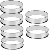 Dessert tin set - 6 pieces - stainless steel - diameter 10 cm - Cake rings - Sparkling - Round dessert ring