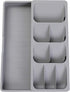 2 in 1 Storage Box - Cutlery Organizer - Cutlery Tray - Drawer Organizer - Multifunctional Cutlery Tray - Pull-out Cutlery Tray - Cutlery Tray Drawer Divider - Small Cutlery Tray for Kitchen - Storage Bins for Cutlery Storage - Gray - PP - 40.5*16.5*5.5cm