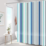 Shower curtain - 180 x 200 cm - romantic stripes - polyester - color - with hooks - Anti-mold - Waterproof - Bathroom decoration