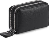 Wallet - RFID Credit Card Holder - Card Holder - Card Holder - 10 Cards with Zipper - Leather - Black - RFID Protection - Gift - 10*8.5*4cm