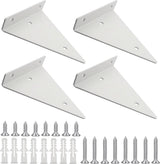 Wall shelf brackets - 4 pieces - shelf brackets - brackets - iron - white - 140 x 130 x 27 mm - multifunctional - wall mounted - heavy - invisible - for wall mounting hidden wooden shelf