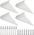 Wall shelf brackets - 4 pieces - shelf brackets - brackets - iron - white - 140 x 130 x 27 mm - multifunctional - wall mounted - heavy - invisible - for wall mounting hidden wooden shelf