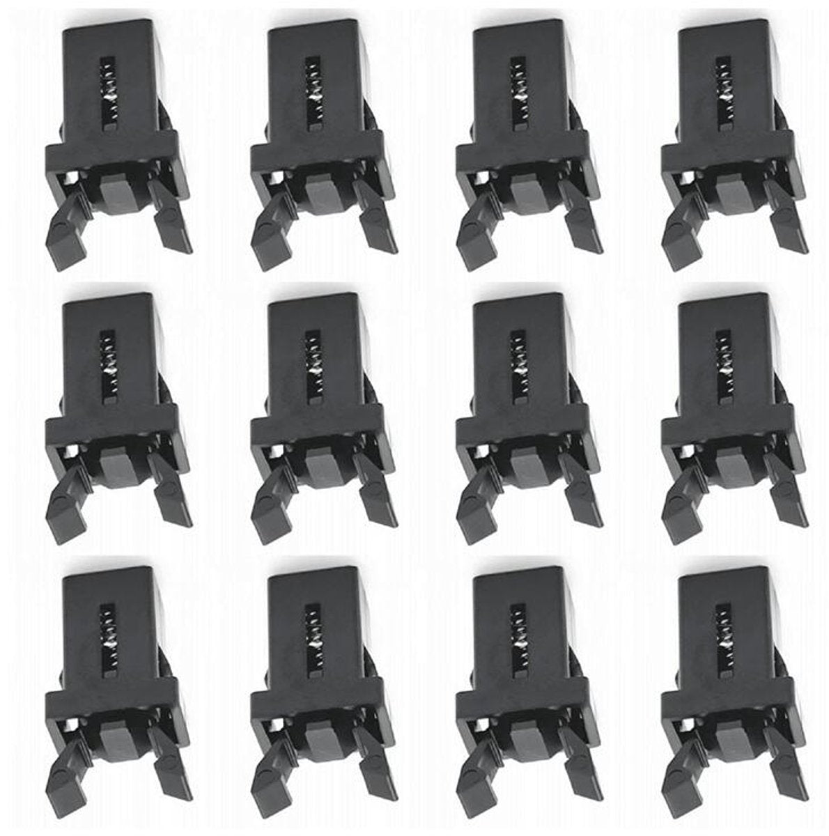 Lock - 12 Pieces - Lock - Plastic - Press Type - Trash Can Lock Replacement - Universal Touch Bin Lid Clamps - Trash Can Lock - Trash Can Lock Repair - Suitable for Trash Cans - 1.1*1.5cm - Black