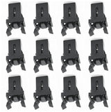 Lock - 12 Pieces - Lock - Plastic - Press Type - Trash Can Lock Replacement - Universal Touch Bin Lid Clamps - Trash Can Lock - Trash Can Lock Repair - Suitable for Trash Cans - 1.1*1.5cm - Black
