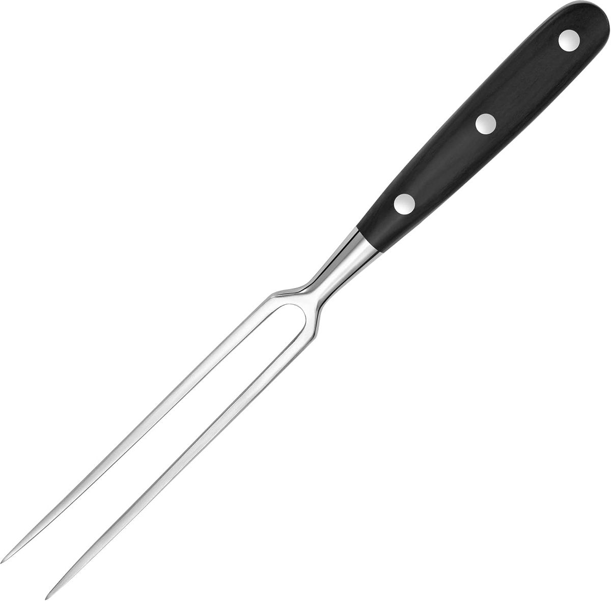 Waffle Fork - Meat Fork - Stainless Steel - With Handle - Serving Fork - Carving Fork - Waffle Iron Accessory - Cookware - Kitchen Utensils - For Grill Kitchen Turkey Roast Dinner - 30 cm - Black