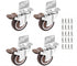 Casters Set of 4 with Brakes - 25mm + Screws TPR Rubber Heavy Duty Wheels 15KG - Furniture Casters for Furniture - Casters for Trolley - Heavy Duty Casters - Rubber Trolley Wheels
