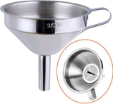 Funnel - Kitchen Funnels - Metal Filling Funnel - Filling Funnel - High Quality Funnel - Stainless Steel - Ø15 cm - Silver