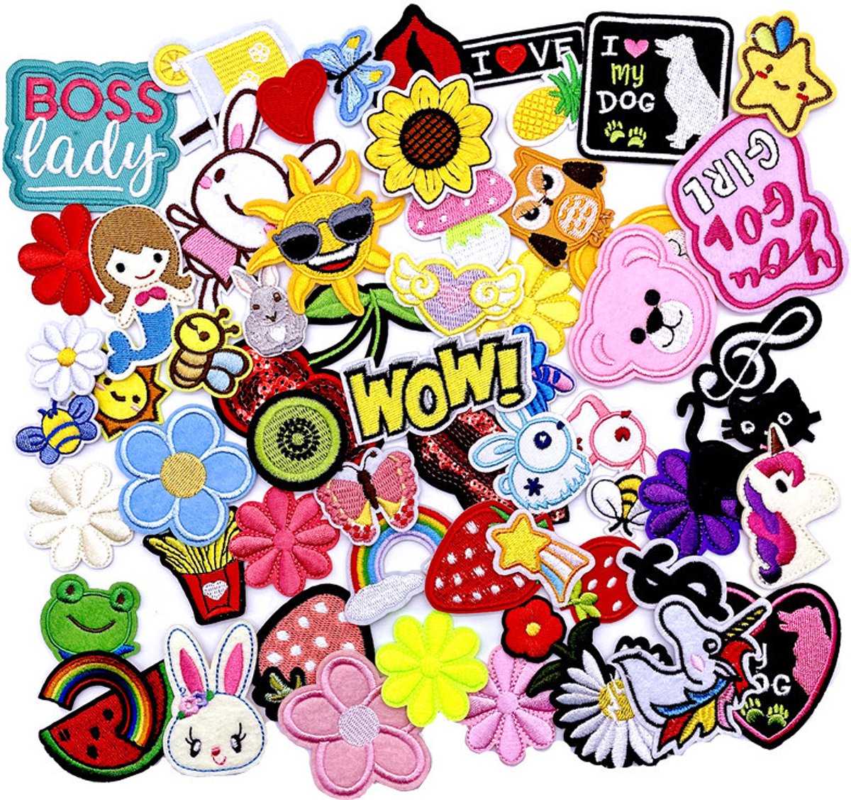 60 Pieces Iron-On Patches - Iron-on Embroidered Patches for Clothing
