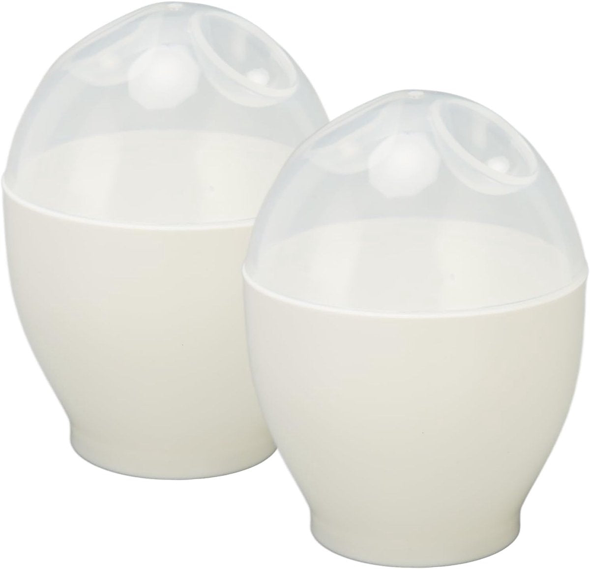 Egg Boiler - 2 Pieces - Microwave Egg Boiler - Egg Boiler - Portable Mini Fast Egg Boiling Cup - For Kitchen Breakfast - White