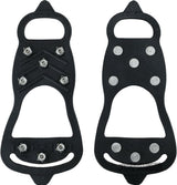 1 pair - Anti-slip spikes for under shoes - Size 41-46 - anti-slip gripper spikes claw - Snow shoes - black - Silicone