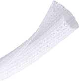 Cable Sleeve - 2m - Diameter 19MM - Cable Management - Braided Cable Sheathing - Cable Protector - Stretchable - Cuttable - PET - White - For TV / Computer / Home Theater / Engine Compartment
