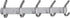 Wardrobe hooks - 5 hooks Stainless steel - Hook strip - Clothes hooks - For wall, wardrobe rail, wall wardrobe for bedroom, bathroom, kitchen - Silver - Coat hooks - 38 cm