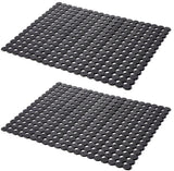Sink mat - 2 pieces - 30x40cm - Sink insert - Rectangular - Dot design - Sink protection - Black - PVC - Sink mat - Sink mat - Washbasin mat