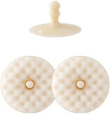 Double-sided dishwashing brush - Sponge brush with suction cup - 1 base + 2 refillable sponges - Scratch-free kitchen brush - Beige