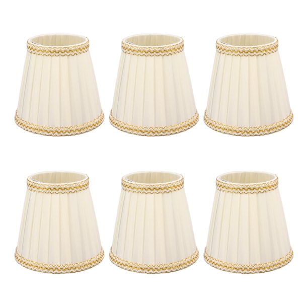 6pcs Fabric Drum Lamp Shades Clip-On Compatible with Chandeliers Light Bulbs Lighting Accessories