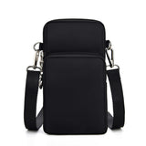 Mobile Phone Bag with Shoulder Strap in Durable Nylon Polyester Black