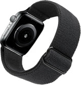 Compatible with Apple Watch Stretch Band Apple Watch 45mm 44mm 42mm Adjustable Sport Bracelet for Men and Women Black