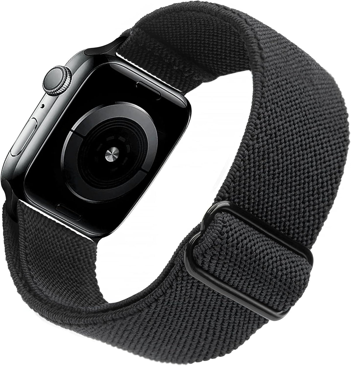 Compatible with Apple Watch Stretch Band Apple Watch 45mm 44mm 42mm Adjustable Sport Bracelet for Men and Women Black