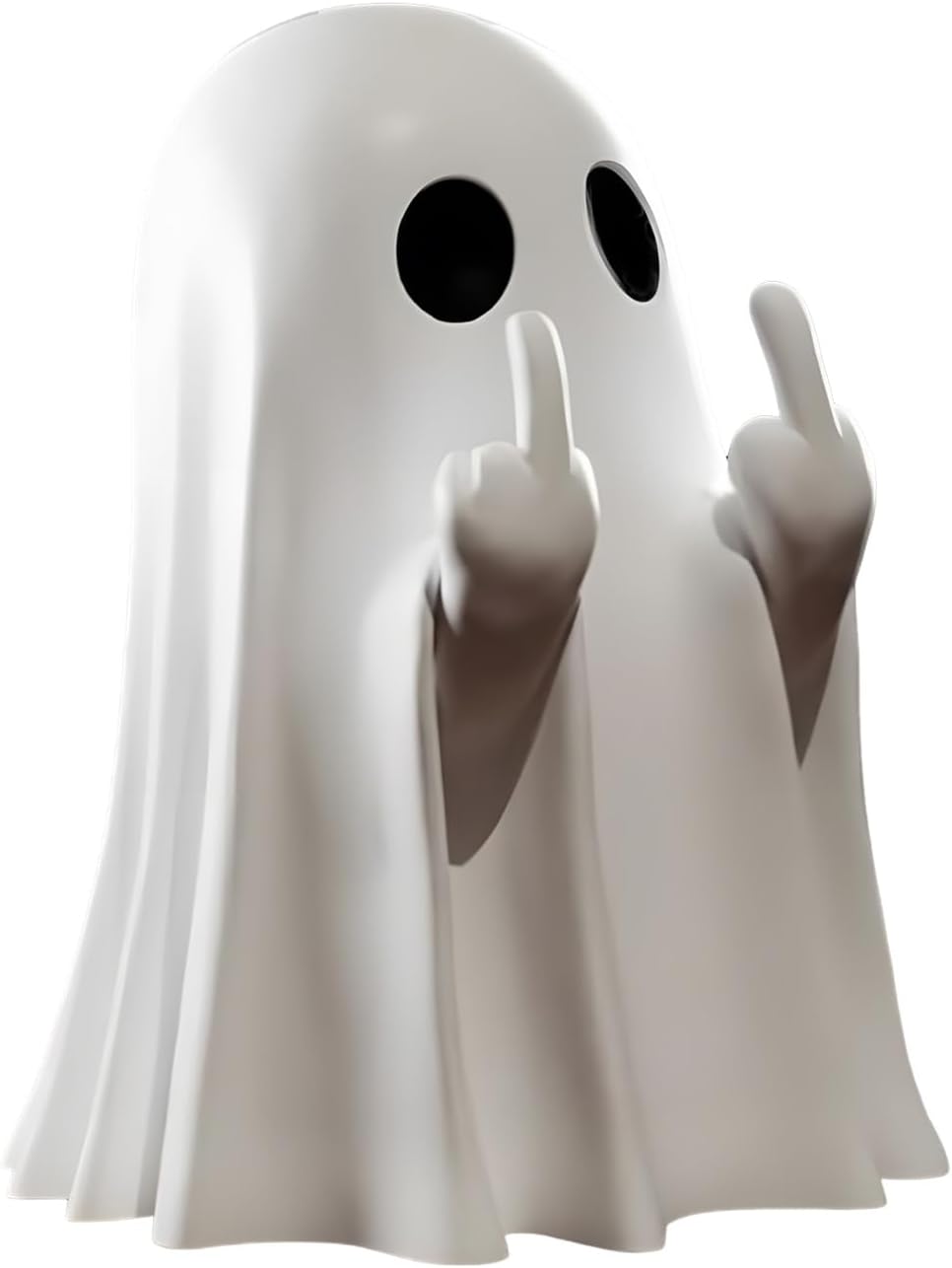 Funny Cheeky Halloween Ghost with Middle Finger Resin Statue Ornament Scary Sculpture