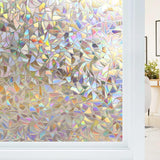 Electrostatic Window Film Anti Glare Anti UV 45x200cm Rainbow 3D Decorative