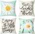 Cushion Cover Set of 4 45x45 cm Daisy Cotton Decorative Cushions Compatible with Modern Garden Living Room Bedroom Decor