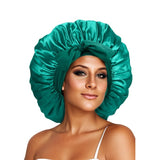 Satin Cap Silk Cap For Sleeping Double Layer Satin Lined Hair Cap With Ribbon Bonnet For Women Naturally Curly Hair Black black