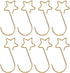 Gold Star Christmas Tree Baubles Hooks, 100 Pack for Decoration