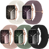 Compatible with Apple Watch Woven Solo Loop Band Adjustable Nylon Elastic Sport Band for Women Men 5-Pack 38mm 40mm 41mm 42mm 44mm 45mm 49mm