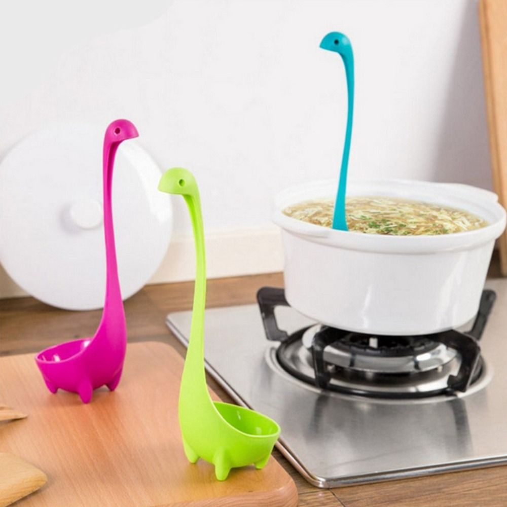 Nessie Soup Ladle 3-Pack with Loch Ness Design Upright Spoon Compatible with Kitchen Bar Tools