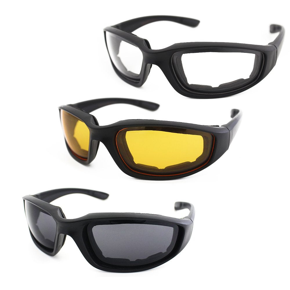 Compatible with Oral-B Cycling Glasses Windproof Desert Dustproof Sports Built-in Foam Goggles 3 Pcs