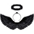 Halloween Devil Feather Wings for Kids Black Costume Accessories