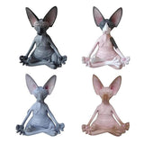 Meditating Cat Figurines Set of 4 Handmade Decorative Collectible Toys