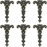 Antique Hinges Bronze Decorative Retro Carved Cabinet Hinges For Doors Cupboard Jewelry Box 6 pcs