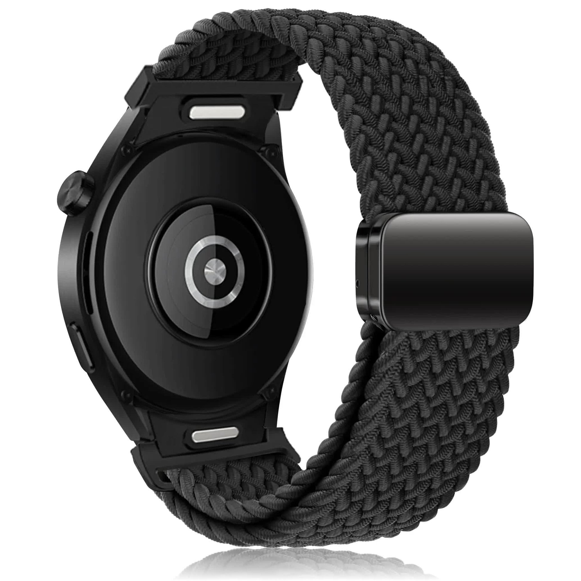 Compatible with Samsung Galaxy Watch Band Galaxy Watch 6 Classic 5 Pro 45mm 47mm 43mm 44mm 40mm Magnetic Braided Strap Without Gap Black