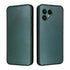Fairphone 6 Case with Carbon Fiber Texture, Drop-Proof PU Leather Phone Cover Green, Compatible with Fairphone 6