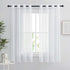 White Sheer Curtains Set of 2 132x160 cm Organza Tulle Eyelets Transparent Light Filter for Bedroom Kitchen