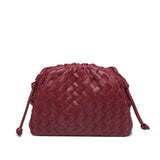 Cloud Backpack 2024 New Style Bag Ladies Cow Leather Crinkle Dumpling Bag Ladies Handbag Shoulder Bag MJ51 Wine Red 22*9*14cm