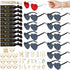 Party Sunglasses Heart Shaped Sunglasses, Bride to Be Heart Glasses Set, JGA Glasses Team Bride Bracelet, Bride Tattoo Stickers Tz-black