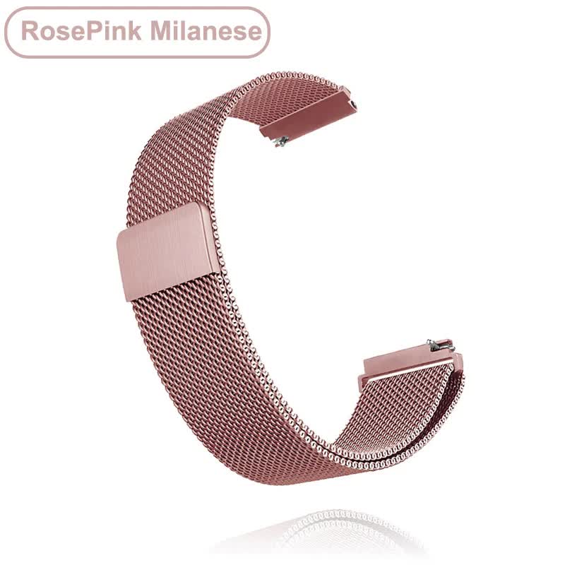 Garmin Metal Wristband 18mm 20mm 22mm Rose Pink Compatible with Vivoactive 3 4 4s Venu 2 2s SQ Forerunner 645