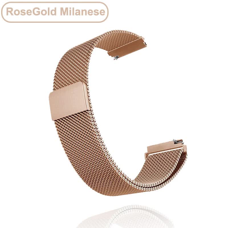 Garmin Vivoactive 3 4 4s Venu 2 2s SQ Forerunner 645 Compatible Metal Bracelet Band 18mm 20mm 22mm Rose Gold