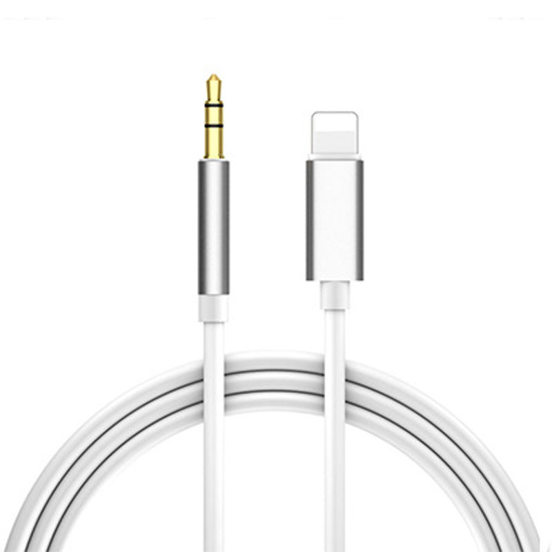 Compatible with Apple to 3.5mm Aux Car Cable iPhone, Silver 1m