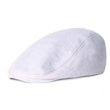 Unisex Cotton Beret - Soft Casual Solid Color Cap for Men and Women with Compatible with Apple Compatibility, White, One Size