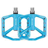 1 pair of wide pedals with non-slip surface and repair function, blue