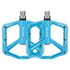 1 pair of wide pedals with non-slip surface and repair function, blue