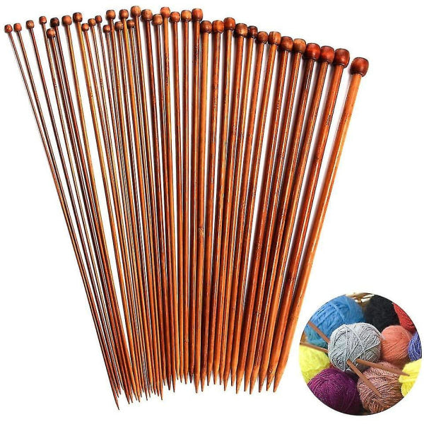 Bamboo Chopsticks Set Single Pointed Carbonated 2mm-10mm 36pcs